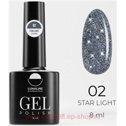 LunaLine Гель-лак Star Light светоотражающий т.02 металлическое сияние 8мл