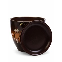 Горшок для цветов «Миндаль», 5 л, d=22 см, h=22 см, керамика, с поддоном, коричневый