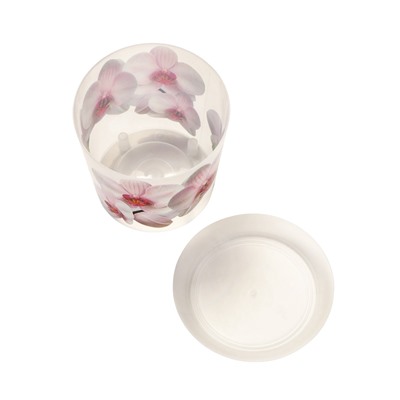 Горшок для орхидей с поддоном IDEA «Деко», 1.2 л, пластиковый, белый