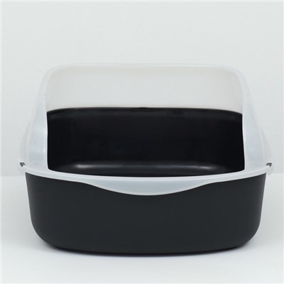 Туалет с бортом, 50×35×18 см, черный