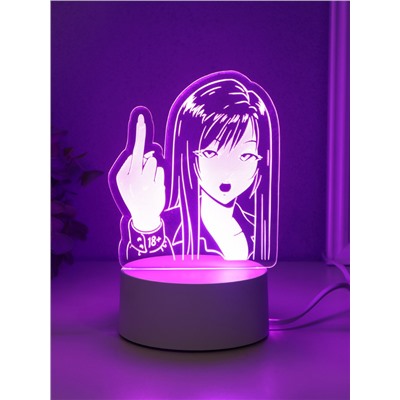 Светильник 3D RISALUX Fuck, LED-ночник, RGB, от сети, 9.5×13.4×17 см