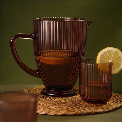 Кувшин SL Home «Модерн», 1.2 л, 19.5×13×18.5 см, стекло, розовый