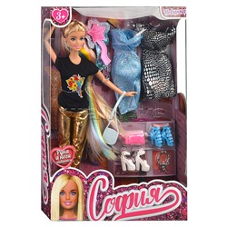 Кукла София, 29 см, (руки и ноги сгибаются, в комплекте 2 платья и аксесс.) в коробке