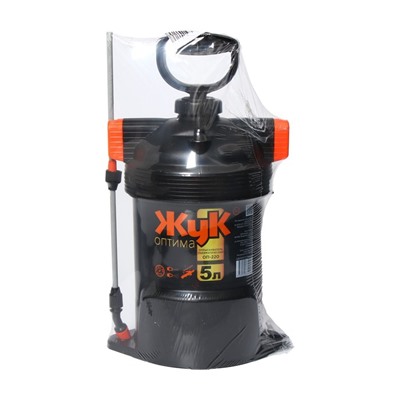 Опрыскиватель помповый, 5 л, термоусадка, пластиковый брандспойт, ОП-220, «Жук»