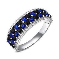 Кольцо, синт.сапфир, BY-5571