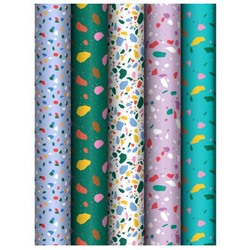 Бумага упаковочная  70х100 см "Терраццо/Terrazzo" 80 г/м2 ассорти, 5 дизайнов MS_62829 (372640) MESHU