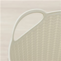 Корзина для мусора «Вязание», 10 л, d=26 см, h=29 см, белый ротанг