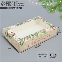 Коробка складная новогодняя «Лучшего Нового года», 20×12×4 см