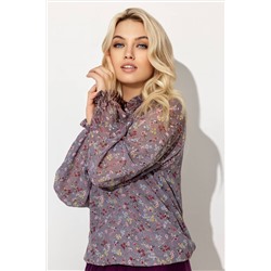 Блузка шифон женская  7016/48/Серый, пудровый
