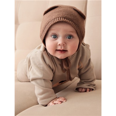 Шапка вязаная детская «Крошка Я», размер 48-50, кофейная