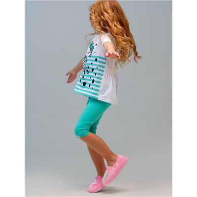 Комплект трикотажный для девочек: фуфайка (футболка), брюки (легинсы)