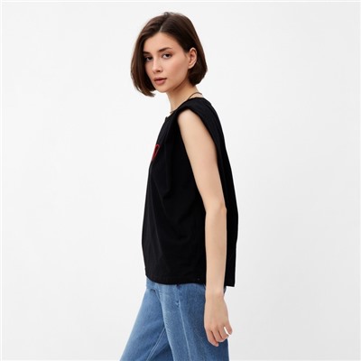 Майка женская MINAKU HEART, размер 42, чёрная