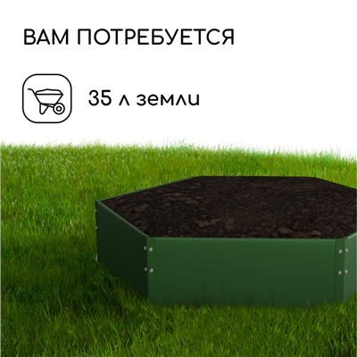 Клумба оцинкованная, d=60 см, высота бортика 15 см, зелёная, Greengo