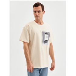 Футболка мужская MINAKU: UPDATE ME, молочный, р-р 50-52