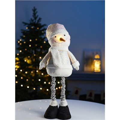 Фигура текстиль «Снеговик» 55-84 см, телескопические ножки, 1 LED, от батареек LR1130×3, свечение тёплое белое