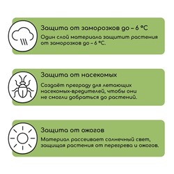 Материал укрывной, 10×1.6 м, плотность 42 г/м², спанбонд с УФ-стабилизатором, белый, Greengo, Эконом 30%