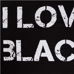 Полотенце махровое Этель ЧБ «I love black», пестроткань, 70×130 см
