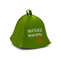 Шапка для бани и сауны «Образец мужчины», полушерсть, зелёная