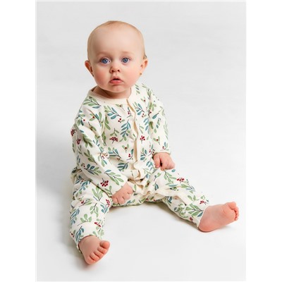 Комбинезон детский «Крошка Я» Christmas, рост 62-68 см, молочный