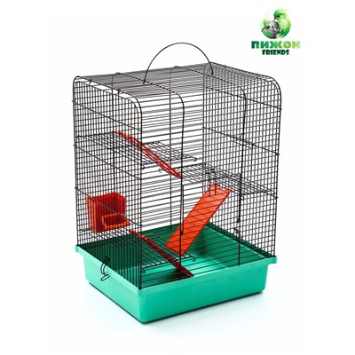 Клетка для грызунов «Мини», 29×25×40 см, трехъярусная, цвет микс