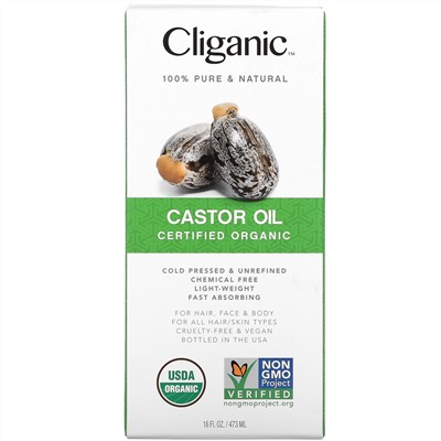 Cliganic, Organic Castor Oil, 16 fl oz (473 ml)