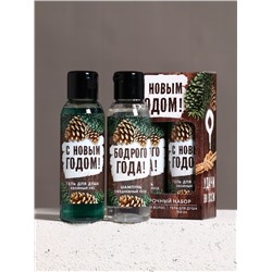 Подарочный набор новогодний мужской «С праздником»: гель для душа и шампунь для волос, 2×100 мл, Чистое счастье