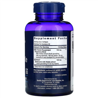 Life Extension, улучшенная формула расторопши, 120 капсул