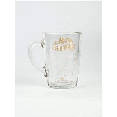 Кружка новогодняя стеклянная «Мечты», 300 мл