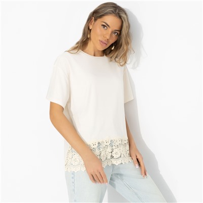 Футболка из трикотажа-лапша, Знак принцессы (беж)