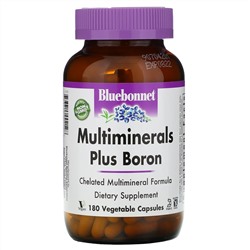 Bluebonnet Nutrition, Multiminerals, с бором, 180 растительных капсул Vcaps®