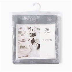 Скатерть новогодняя «Этель. Серебряные ветки», 110×149 см, 100% хлопок, саржа 190 г/м²