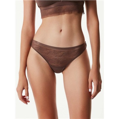 Трусы CONTE Zebra LBR 1356 Трусы «бразилиана» из анималистичного кружева и хлопка