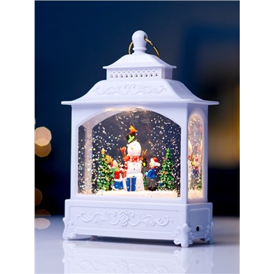 Фигура светодиодная «Снеговик» 5.5×14×19.5 см, от батареек 3хААА, музыка, USB, свечение тёплое белое