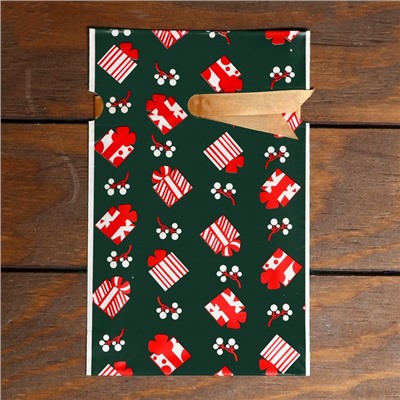 Пакет полиэтиленовый подарочный «Новогодние подарки», с завязками, 15×23 см