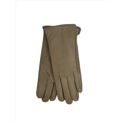 Женские перчатки из натуральной кожи, цвет хаки