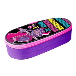 Пенал-косметичка 210х85х50 мм К-61 "ДЕВОЧКА САМУРАЙ" объемный, жесткий, ткань Пчелка