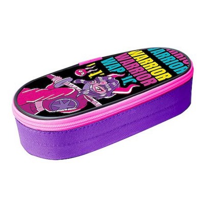 Пенал-косметичка 210х85х50 мм К-61 "ДЕВОЧКА САМУРАЙ" объемный, жесткий, ткань Пчелка