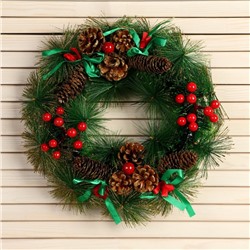 Венок новогодний d=30 см «Зимнее волшебство. Лесная тайна»