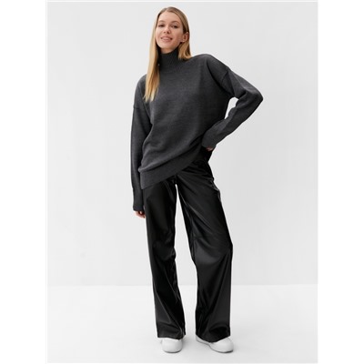 Джемпер женский вязаный MINAKU: Knitwear collection, антрацит, размер 42-44