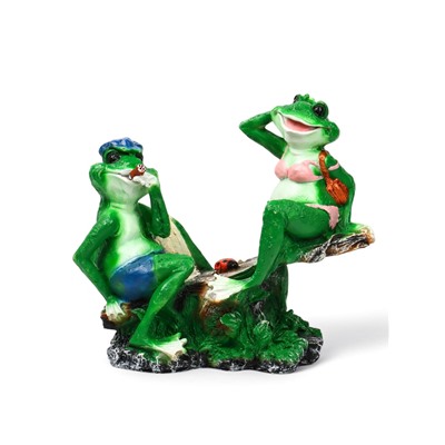 Садовая фигура из полистоуна «Лягушки на качелях», 37×17×38 см