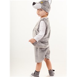 Карнавальный костюм «Волчонок Фомка», жилет, шорты, шапка, размер 110-56
