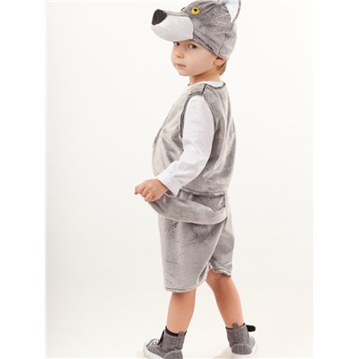 Карнавальный костюм «Волчонок Фомка», жилет, шорты, шапка, размер 110-56