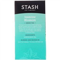 Stash Tea, Цветок жасмина, зеленый чай, 20 чайных пакетиков, 1,3 унции (38 г)
