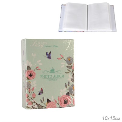Фотоальбом 100 фото 10х15 Цветы / 9356 /уп 96/