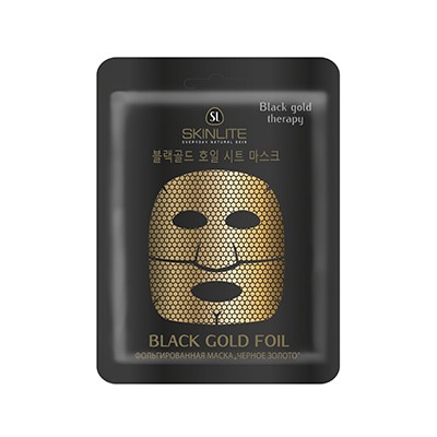 Маска для лица SKINLITE Фольгированная «ЧЕРНОЕ ЗОЛОТО», SL-612