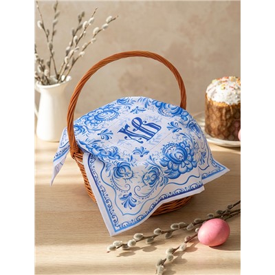 Салфетка пасхальная на стол «Гжель ХВ» 65×65 см