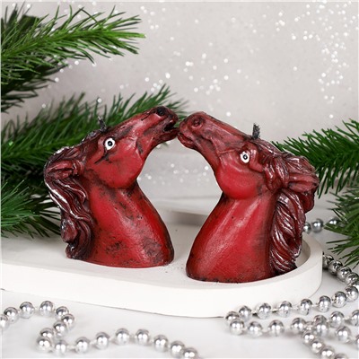 Свеча 2 штуки Лошадь 8 см / M-166AB /уп 96/Символ года 2026