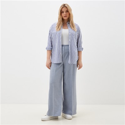 Брюки женские Mist plus-size, размер 56, голубые