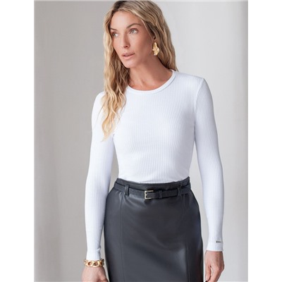 Джемпер из трикотажа в широкий рубчик