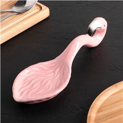 Подставка под ложку «Фламинго», 26×9 см, цвет розовый